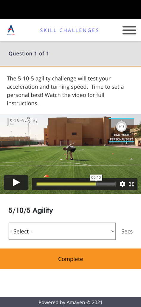 Activate Camps sports app 2